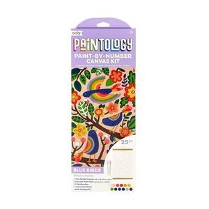 Paintology Paint by Number Canvas Kit - Blue Birds (25 PC Set) -- Ooly